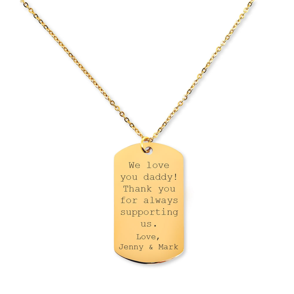 Custom Tag Message Necklace