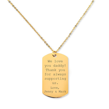 Custom Tag Message Necklace