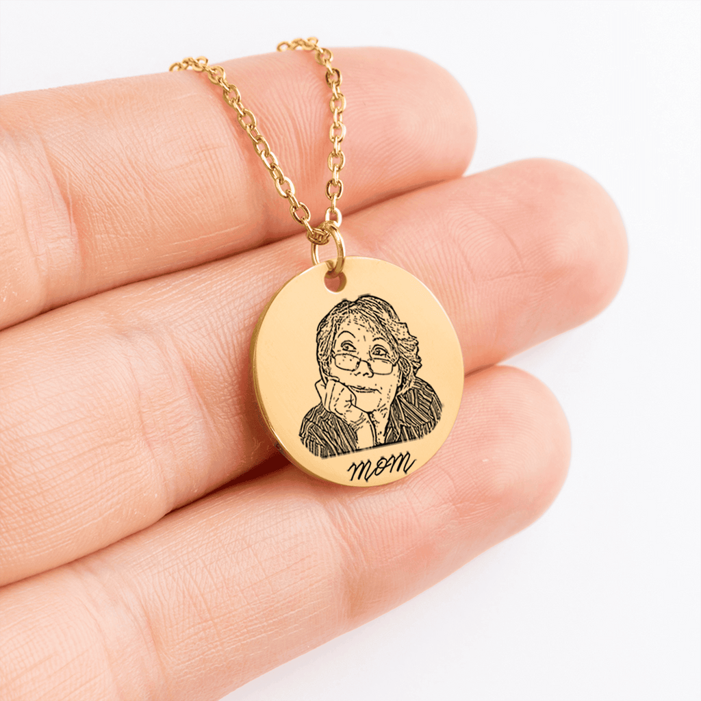Front & Back Photo Engraving Necklace