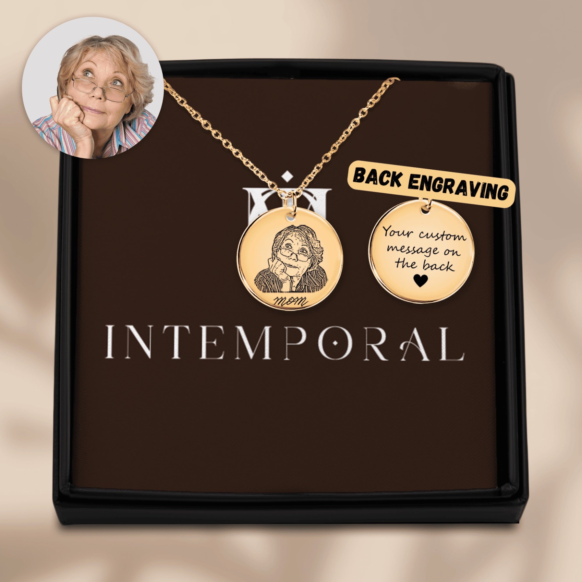 Front & Back Photo Engraving Necklace