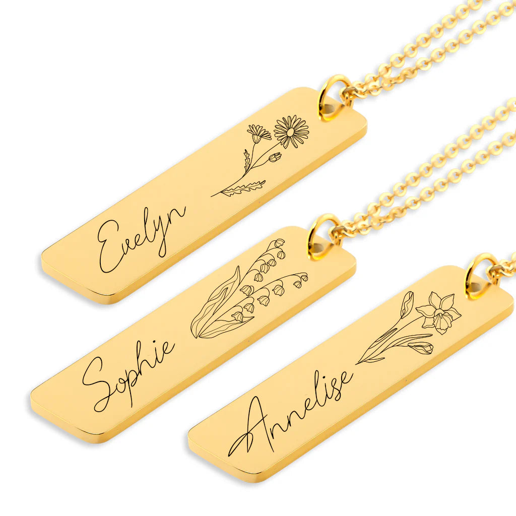 Floral Name Pendant