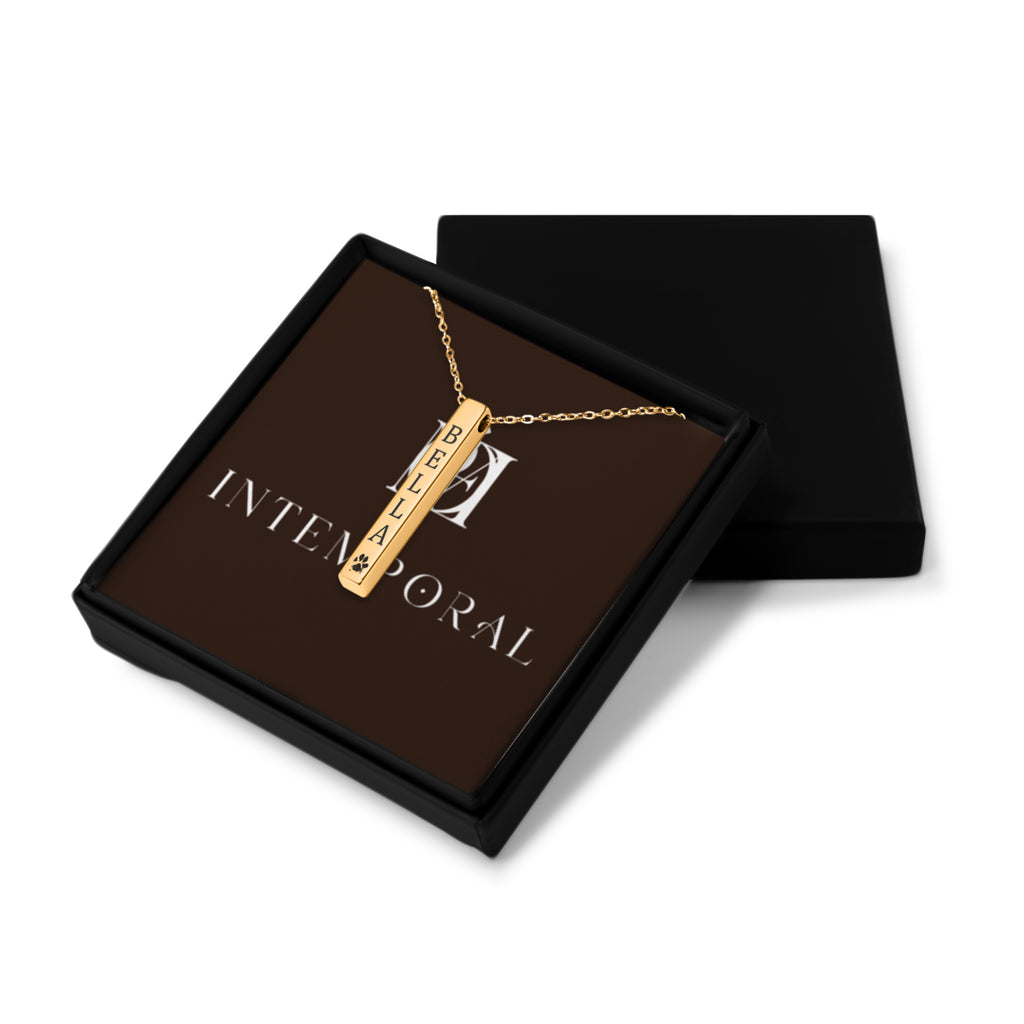 Paw & Name Charm Long Necklace