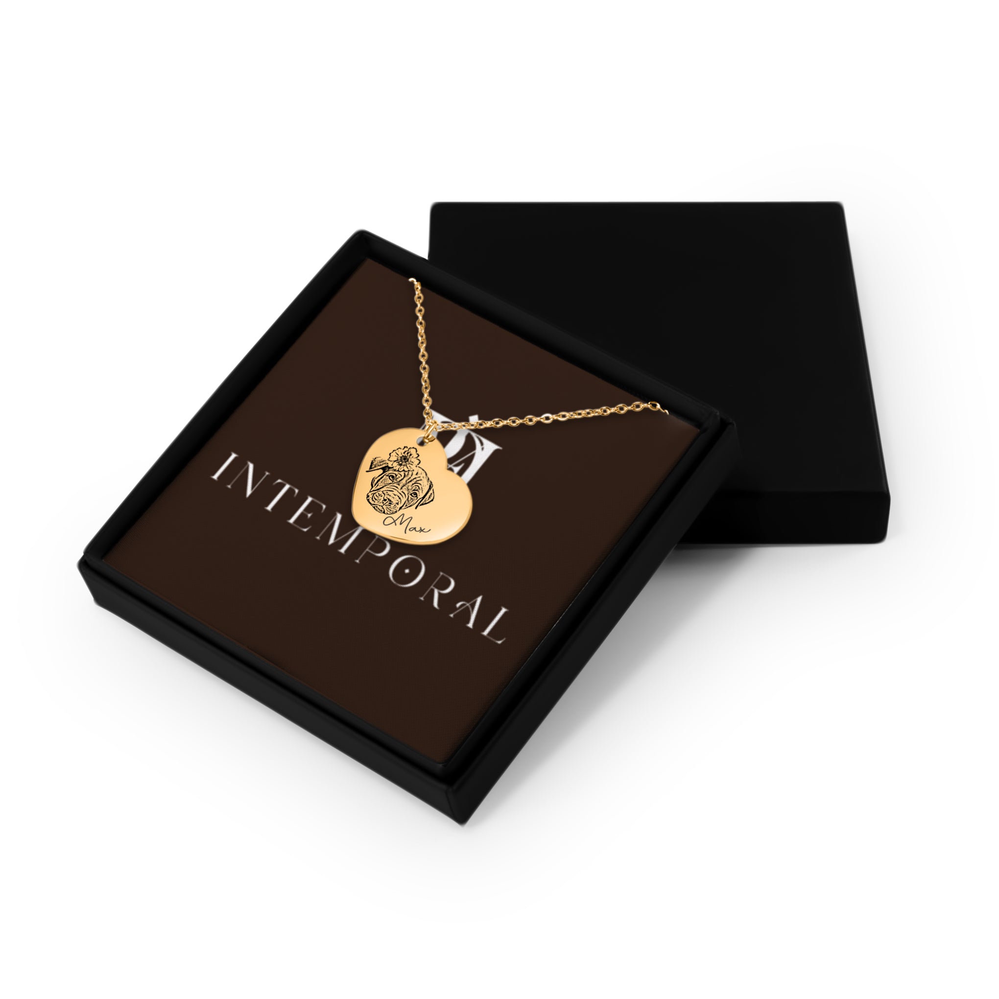 Pet Portrait Custom Heart Shape Necklace