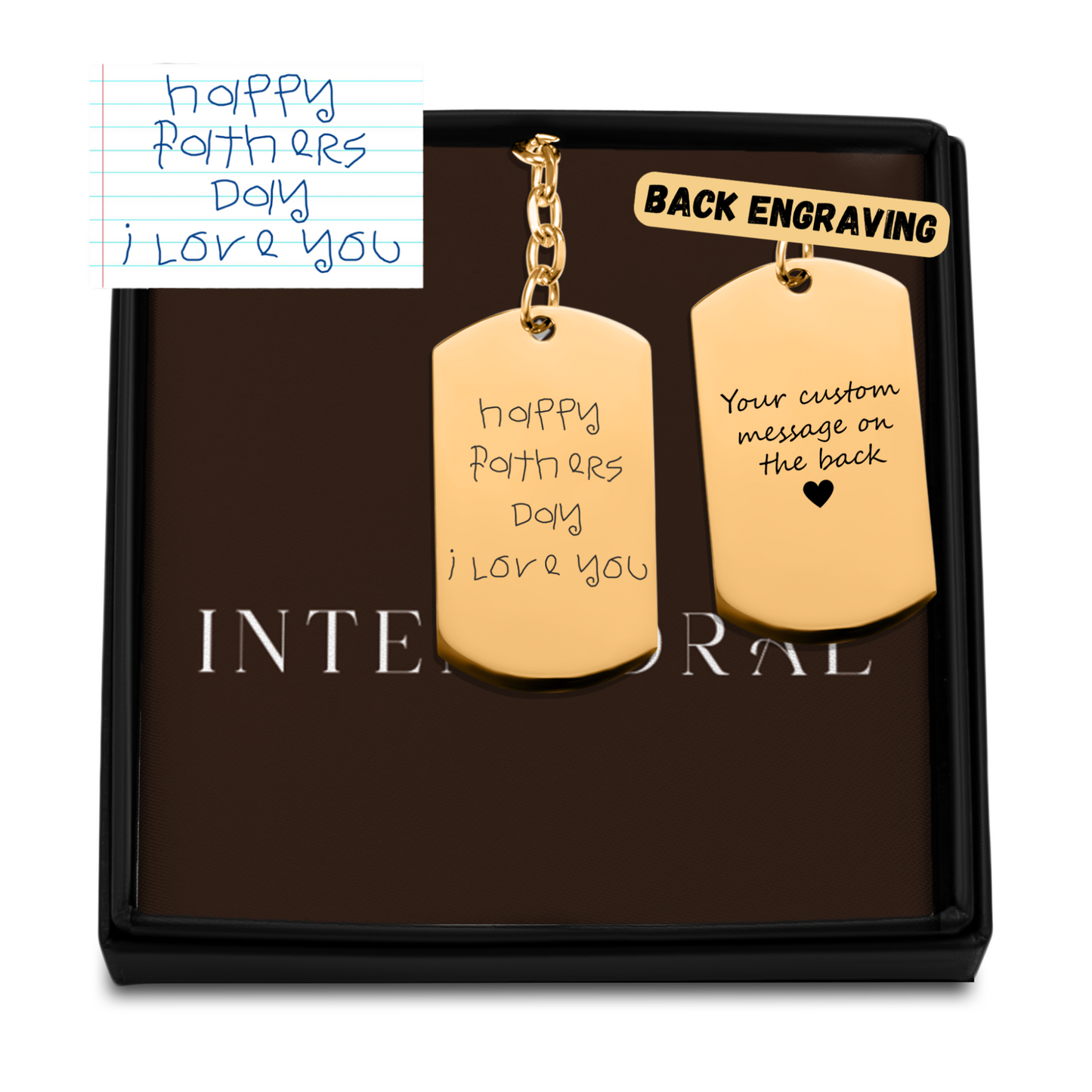 Handwritten Message Custom Tag Keychain